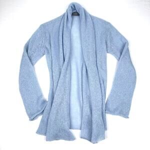Wooden Ships Paola Buendia Cashmere Blend Open Front Drape Cardigan Blue S/M